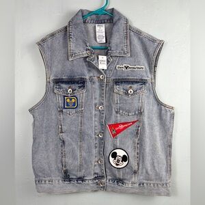 Disney Walt DisneyWorld Vault Collection Blue Denim Vest